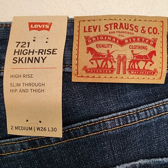 NWT 721 Levi Jeans High Rise Skinny Size 26x30 - Picture 5 of 5